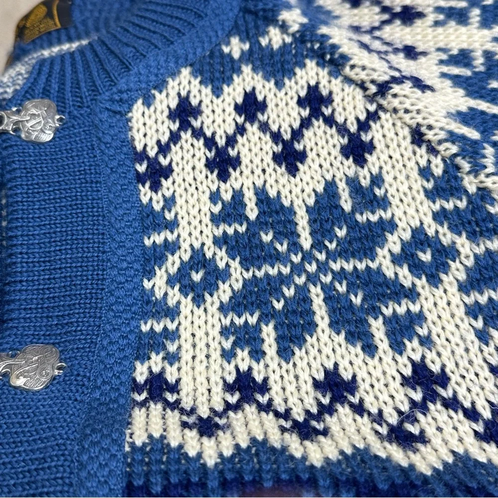 Nordstrikk A/S Vintage Norwegian Wool Snowflake Cardigan Sweater - Picture 8 of 11